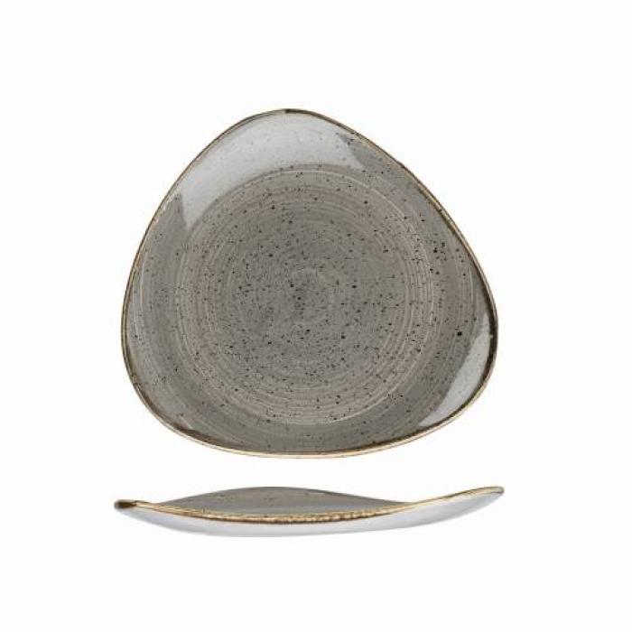 STONECAST - PEPPERCORN GREY - TRIANGLE PLATE - 19.2CM (12)