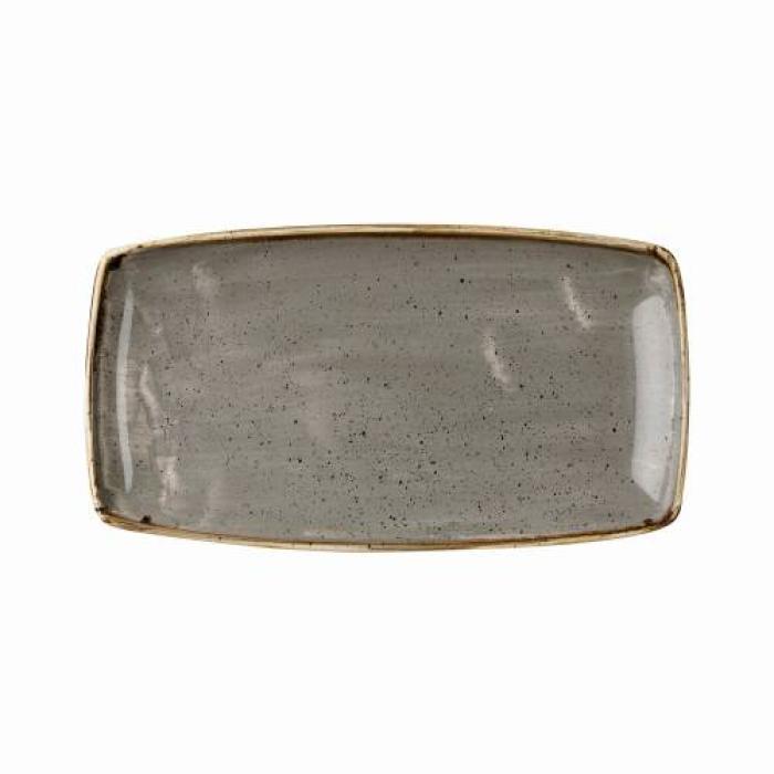 STONECAST - PEPPERCORN GREY - OBLONG PLATE - 29.5x15CM (12)