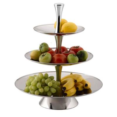 FRUIT STAND S/STEEL - 3-TIER 18/10 D375 x H530mm