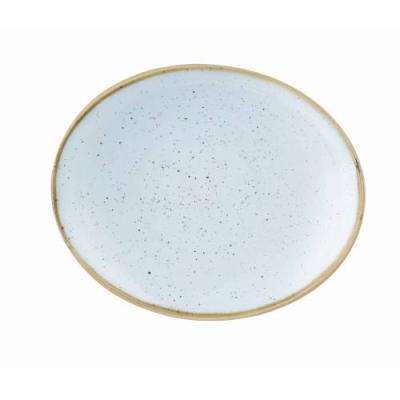 STONECAST - DUCK EGG BLUE - OVAL PLATE - 19.2CM (12)