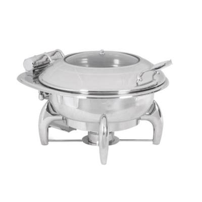 CHAFING DISH INDUCTION - ROUND- GLASS LID 6Lt