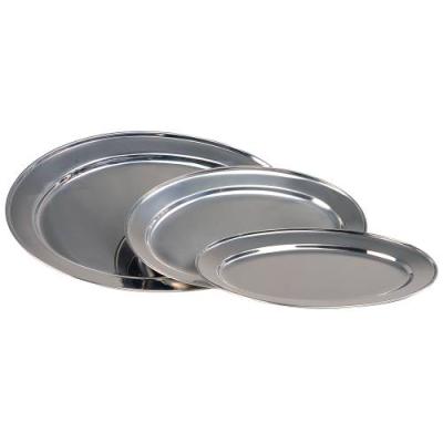 SERVING PLATTER OVAL S/STEEL - 500mm