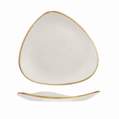 STONECAST - BARLEY WHITE - TRIANGLE PLATE - 26.5CM (12)