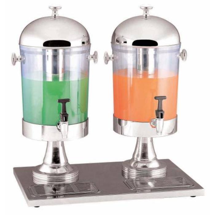 JUICE DISPENSER S/STEEL - 2 BOWL 550 x 340 x 540mm 7Lt x 2