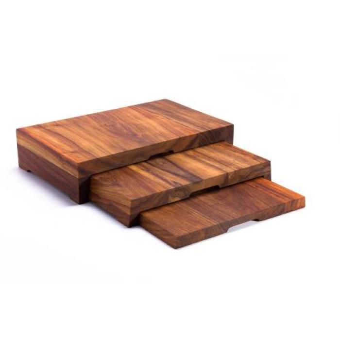 WOOD THREE TIER RISERS (400 x 250 x 90mm - COMPLETE) - INFINITI