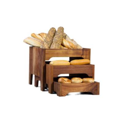 WOOD THREE TIER BREAD STAND (395  x  395  x  330mm - COMPLETE) INFINITI