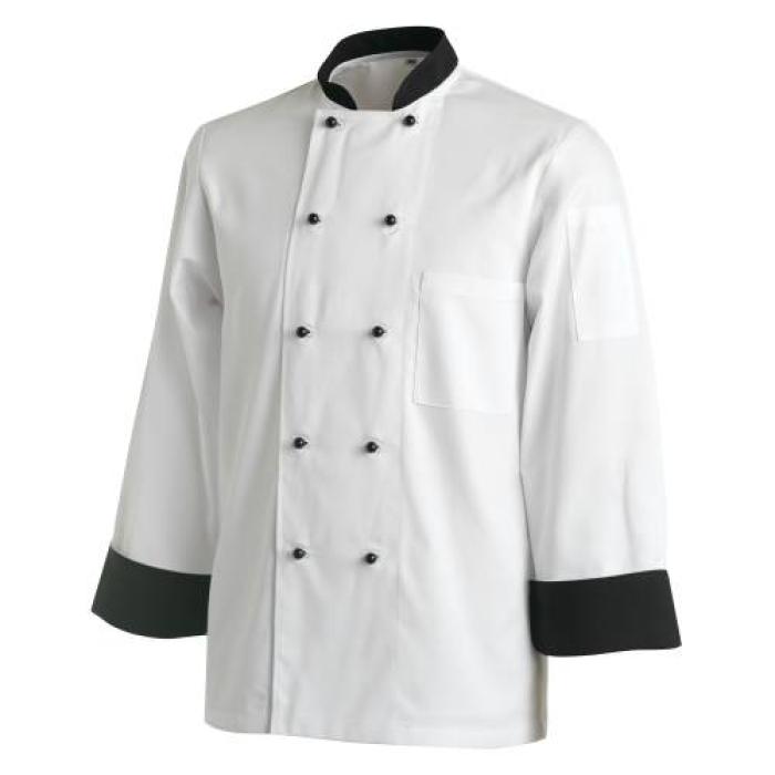 CHEFS UNIFORM JACKET CONTRAST LONG  - X  SMALL