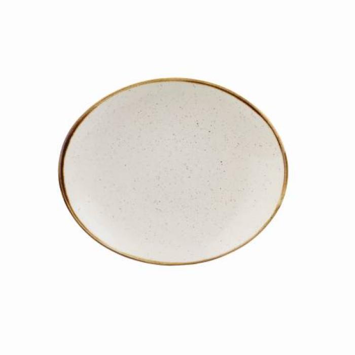 STONECAST - BARLEY WHITE - OVAL PLATE - 19.2CM (12)
