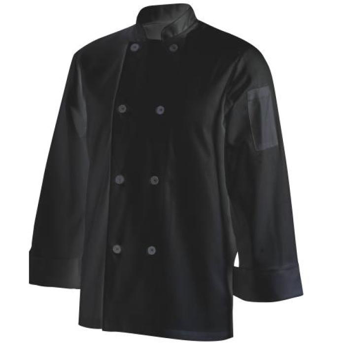 CHEFS UNIFORM JACKET BASIC LONG - BLACK - LARGE