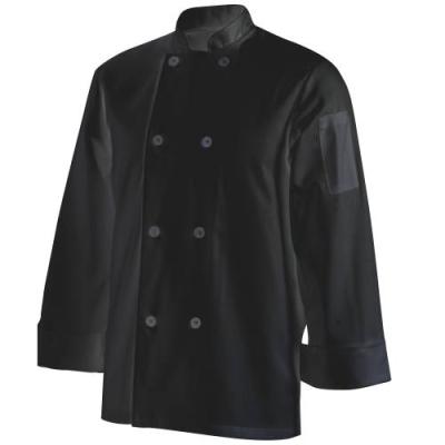 CHEFS UNIFORM JACKET BASIC LONG - BLACK - LARGE