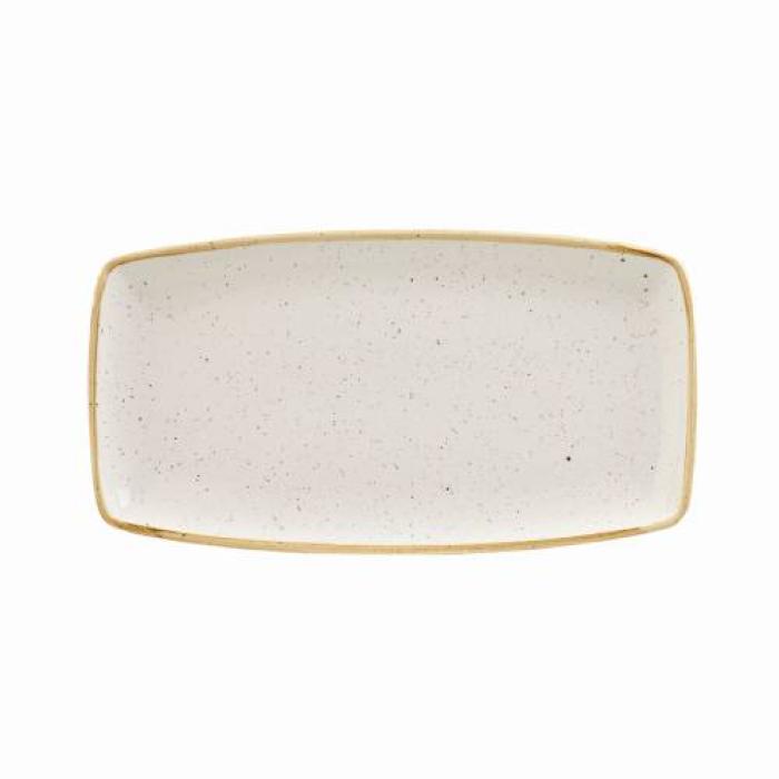 STONECAST - BARLEY WHITE - OBLONG PLATE - 29.5x15CM (12)