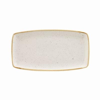 STONECAST - BARLEY WHITE - OBLONG PLATE - 29.5x15CM (12)