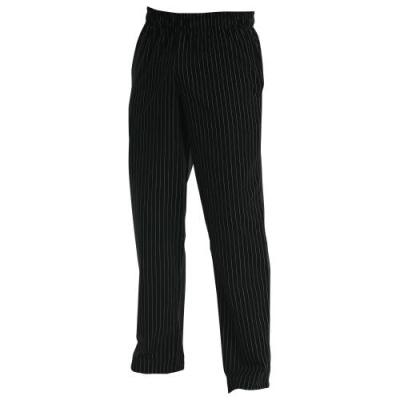 CHEFS UNIFORM - BAGGIES BLACK PIN STRIPE - X SMALL