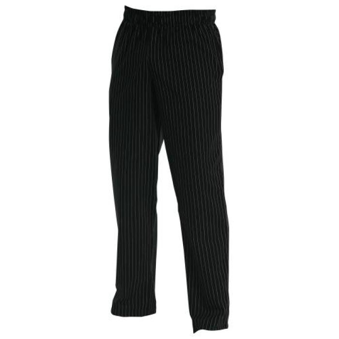 CHEFS UNIFORM - BAGGIES BLACK PIN STRIPE - LARGE