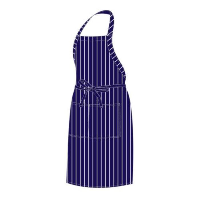 CHEFS UNIFORM - BIB APRON - BLACK CHALK STRIPE