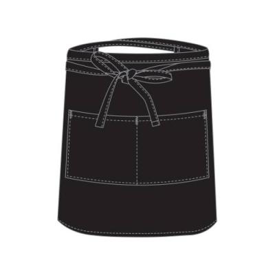 CHEFS UNIFORM - BLACK BAR APRON