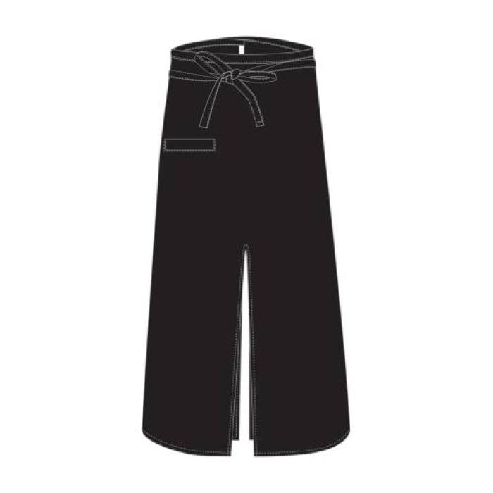 CHEFS UNIFORM - BISTRO APRON WITH SLIT - BLACK