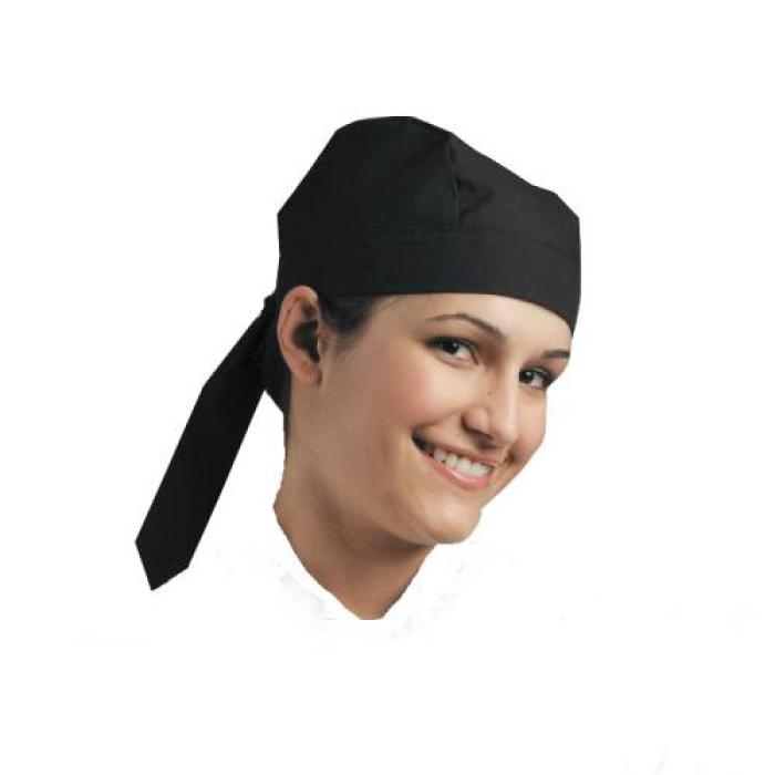 CHEFS UNIFORM - SCULL CAP (TIE AT BACK) BLACK