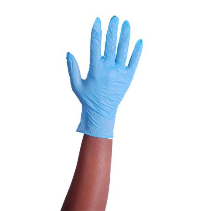 DISPOSABLE NITRILE POWDER FREE GLOVES - MEDIUM - BLUE  - PACK OF 100