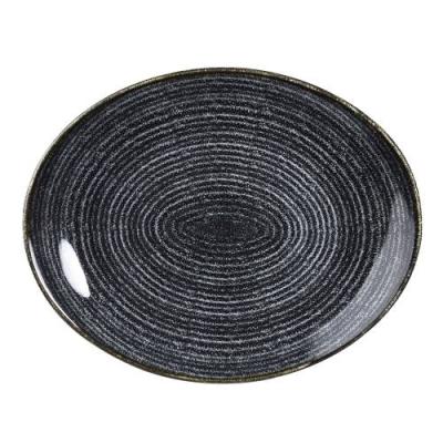 HOMESPUN - CHARCOAL BLACK -ORBIT OVAL COUPE PLATE - 27CM (12)