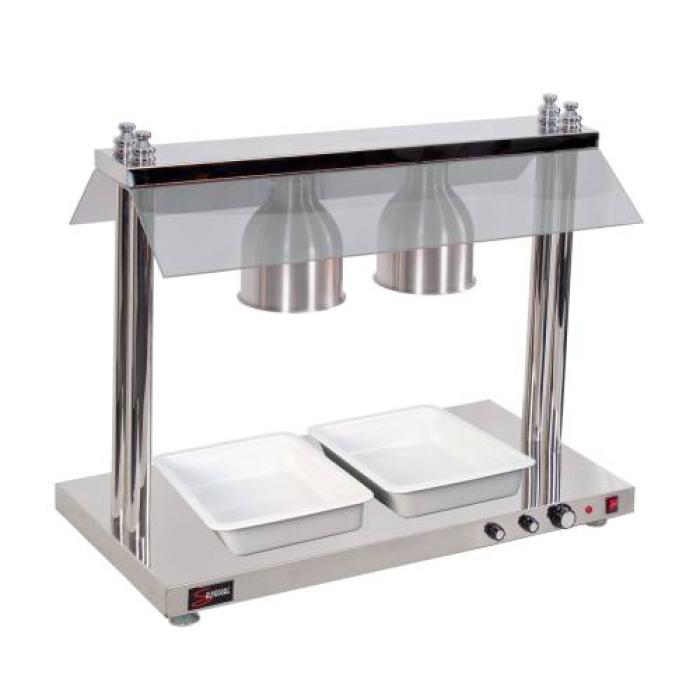HEATED FOOD DISPLAY STATION SALVADORE - 2 LIGHT - WITH HEATED BASE