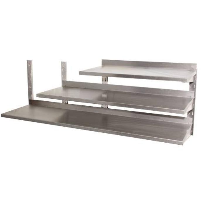 S/STEEL WALL SHELVING DOUBLE - 900 x 300mm