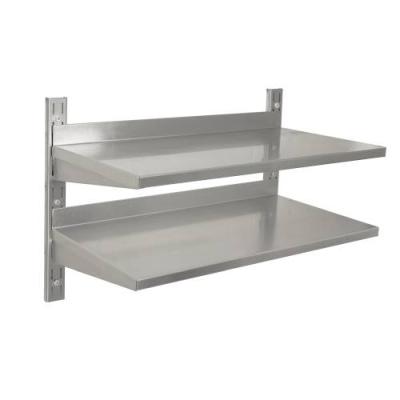 S/STEEL WALL SHELVING DOUBLE - 1200 x 300mm