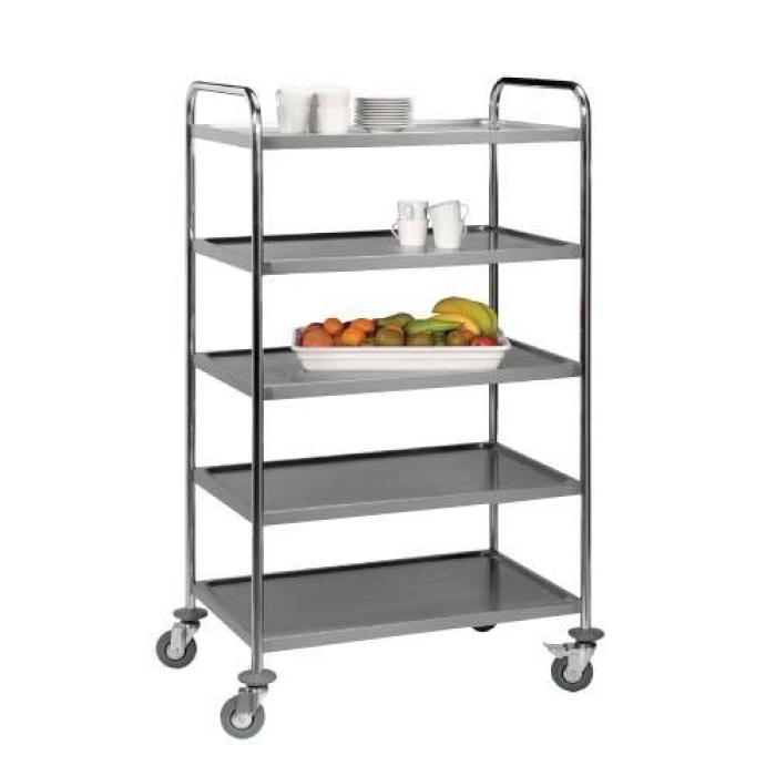 TEA TROLLEY S/STEEL GLOBAL 5 SHELF - 1540 x 850 x 540mm