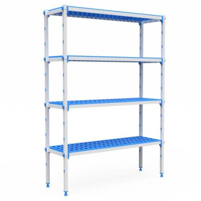 ALUMINIUM AND PLASTIC SHELVING UNIT - 1263 x 555 x 1750mm