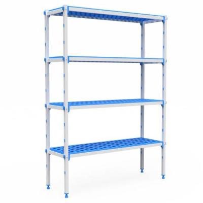 ALUMINIUM AND PLASTIC SHELVING UNIT - 1263 x 385 x 1750mm