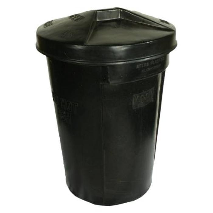 REFUSE BIN 85LT (BLACK) 450 x 630mm (INCLUDES LID)