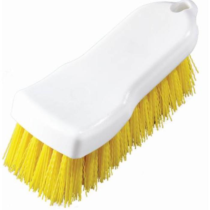 HAND SCRUB BRUSH POLYESTER - 150MM - (YELLOW)