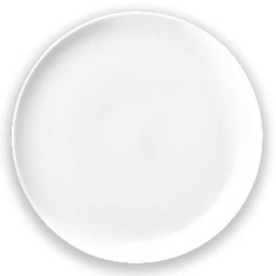 OLIVE - WHITE - ROUND COUPE PLATE - 31CM (12)