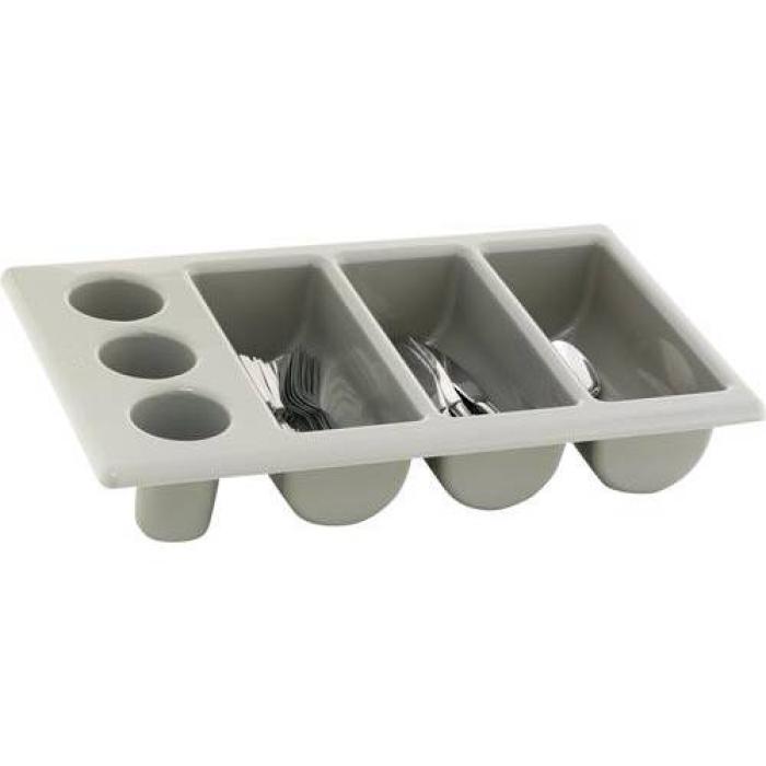 CUTLERY TRAY GREY 3 DIVISION - 500 X 300MM