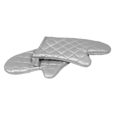 OVEN MITT SILICONE COATED - SILVER - 330MM (PAIR)