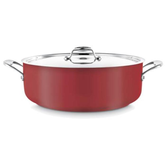 POT (RED) LOW CASSEROLE 8.9L W/LID