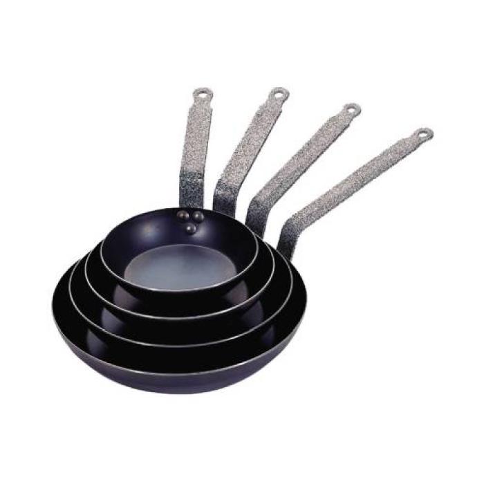 PAN BLUE STEEL - FRYING - HEAVY DUTY - 300MM