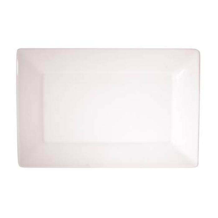 NEW BONE - WHITE - FLAT RECTANGLE PLATE - 36 x23CM (6)