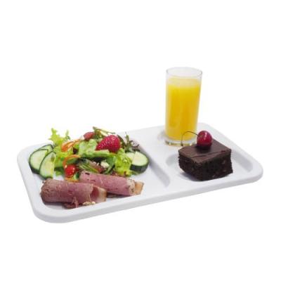 TUFF TRAY - 3 DIV (WHITE) CAFETERIA TRAY (345 X 205 X 20MM)