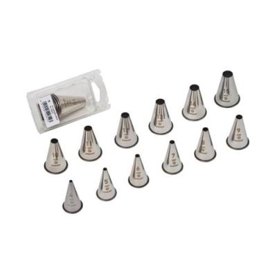 NOZZLE SET S/STEEL - PLAIN 12 PIECE