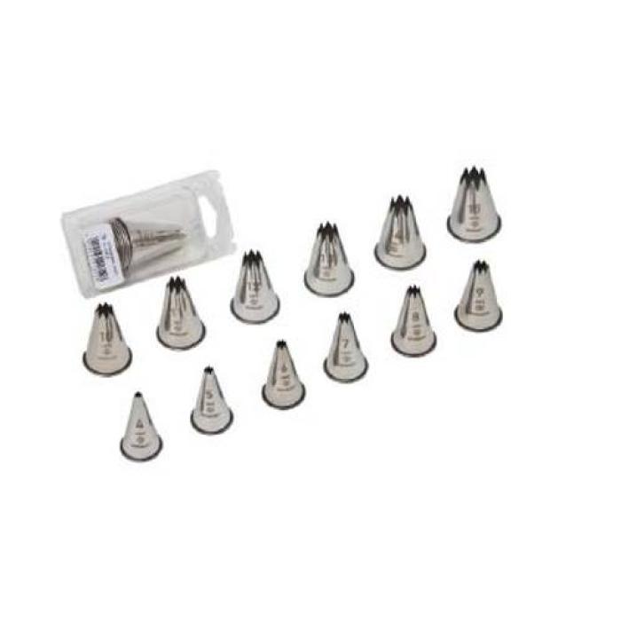 NOZZLE SET S/STEEL - STAR 12 PIECE