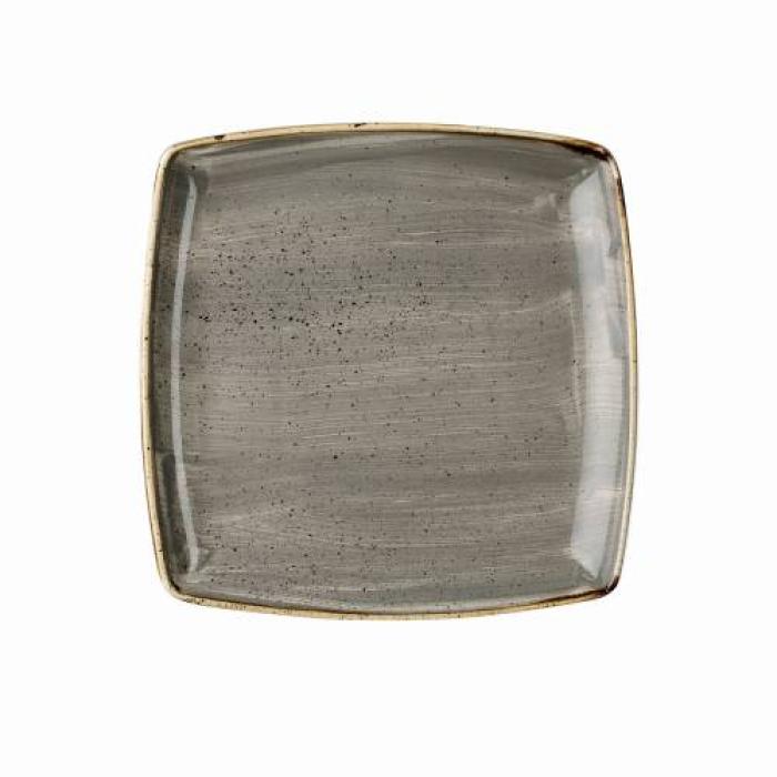 STONECAST - PEPPERCORN GREY - DEEP SQUARE PLATE - 26.8CM (6)