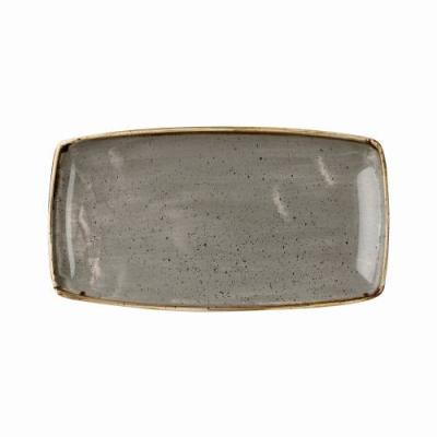 STONECAST - PEPPERCORN GREY - OBLONG PLATE - 29.5x15CM (12)