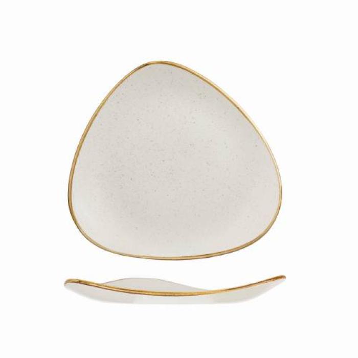 STONECAST - BARLEY WHITE - TRIANGLE PLATE - 19.2CM (12)