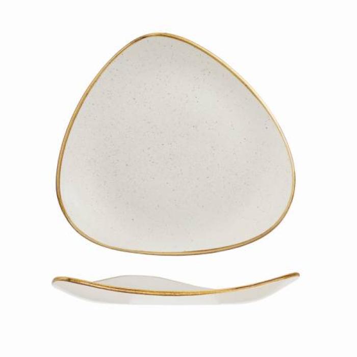 STONECAST - BARLEY WHITE - TRIANGLE PLATE - 26.5CM (12)