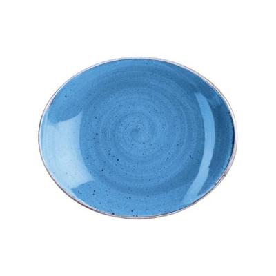 STONECAST - CORNFLOWER BLUE - OVAL PLATE - 19.2CM (12)
