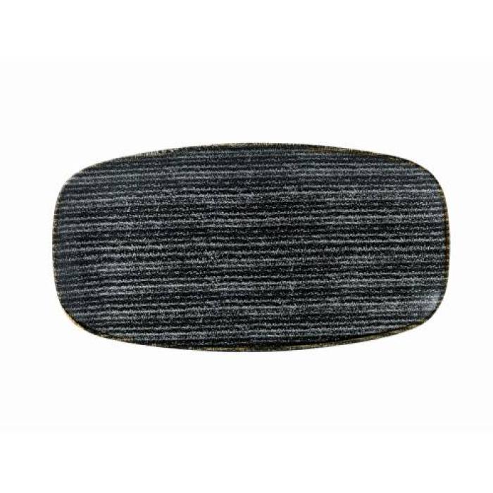 HOMESPUN - CHARCOAL BLACK -OBLONG CHEFS PLATE - 29.8x15.3CM (12)