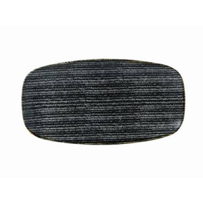 HOMESPUN - CHARCOAL BLACK -OBLONG CHEFS PLATE - 29.8x15.3CM (12)
