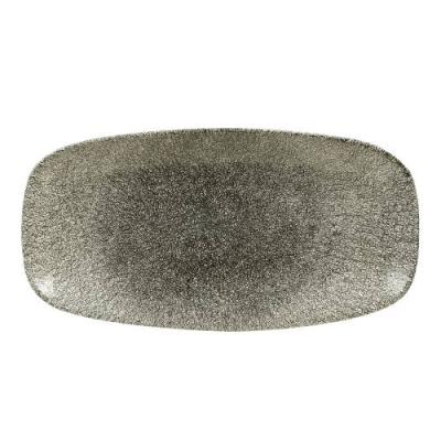 RAKU - QUARTZ BLACK - CHEFS' OBLONG PLATE - 35.5x18.9CM (6)