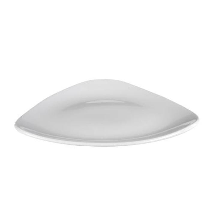 LOTUS - WHITE - TRIANGLE PLATE - 23CM 912)